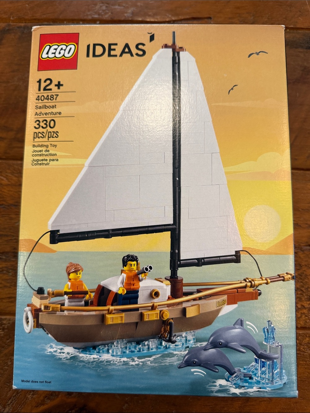 LEGO Sailboat Adventure Boat with White Sails and Brown Hull